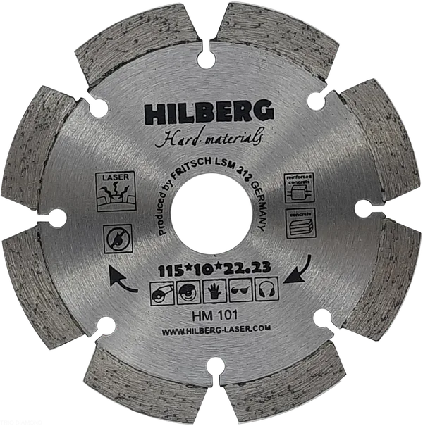 Диск алмазный отрезной 115*22,23 Hard Materials Лазер HM101 Hilberg