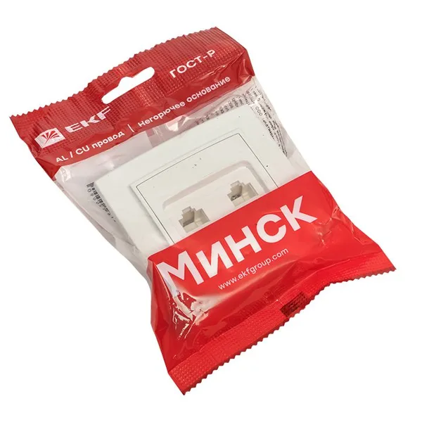 Минск Розетка RJ-45+Phone СП белая EKF — фото 3