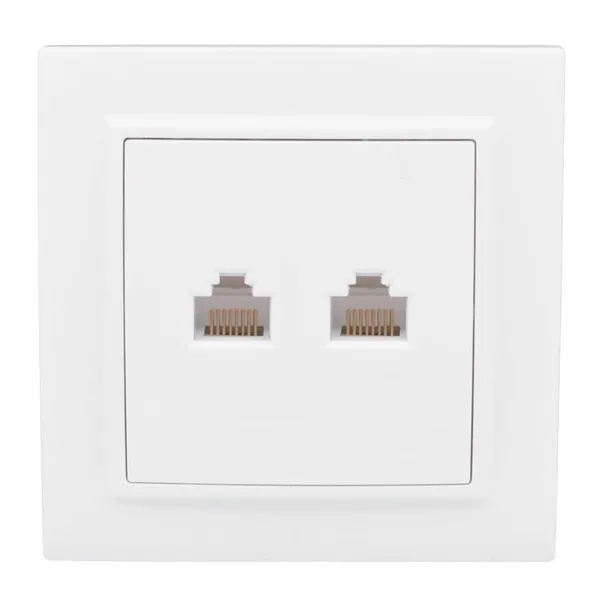 Минск Розетка RJ-45+Phone СП белая EKF — фото 2