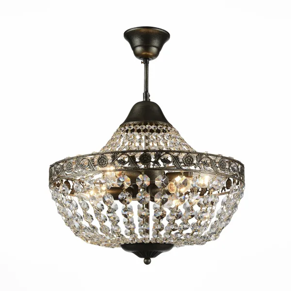 Люстра подвесная Черное золото/Прозрачный E14 6*40Вт SL669.403.06 ST LUCE