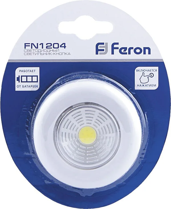 Светодиодный светильник-кнопка Feron FN1204 (1шт в блистере), 2W, белый — фото 2