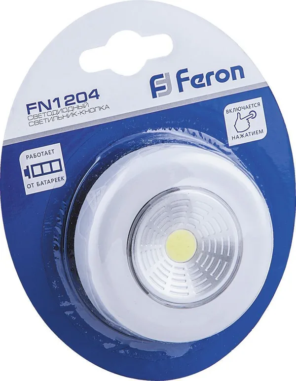 Светодиодный светильник-кнопка Feron FN1204 (1шт в блистере), 2W, белый — фото 3