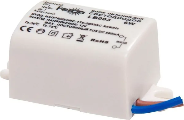 Блок питания для светодиодной ленты 6W 12V (драйвер), LB003 Feron — фото 2