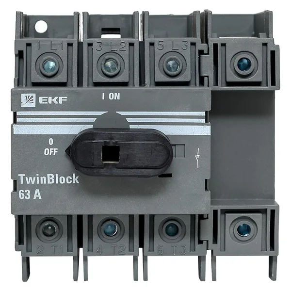 Рубильник 63A 4П c рукояткой управления для прямой установки TwinBlock EKF — фото 3