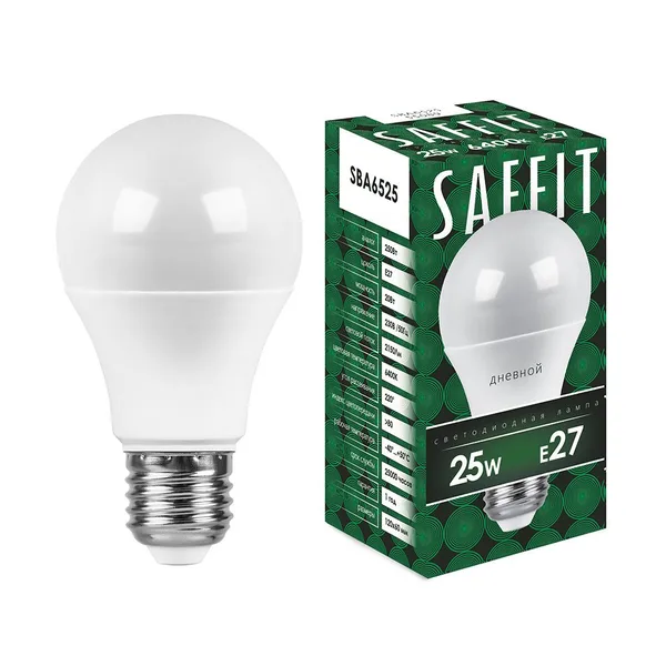 Лампа светодиодная SAFFIT SBA6525 Шар E27 25W 6400K Feron