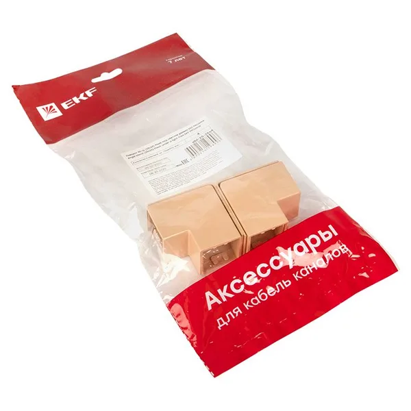 Поворот 90 гр, (25х25) (4 шт) светлое дерево EKF-Plast — фото 2