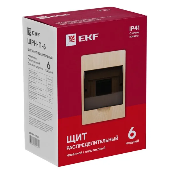 Щит распределительный навесной ЩРН-П- 6 светлое дерево IP41 PROxima EKF — фото 4
