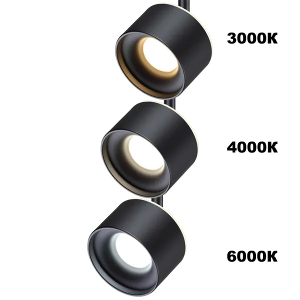 Трек.св-к для низков.шин.с перекл.цв.темп.IP20 LED 3000К/4000К/6000К 12W вниз+3W вверх черн NOVOTECH — фото 3