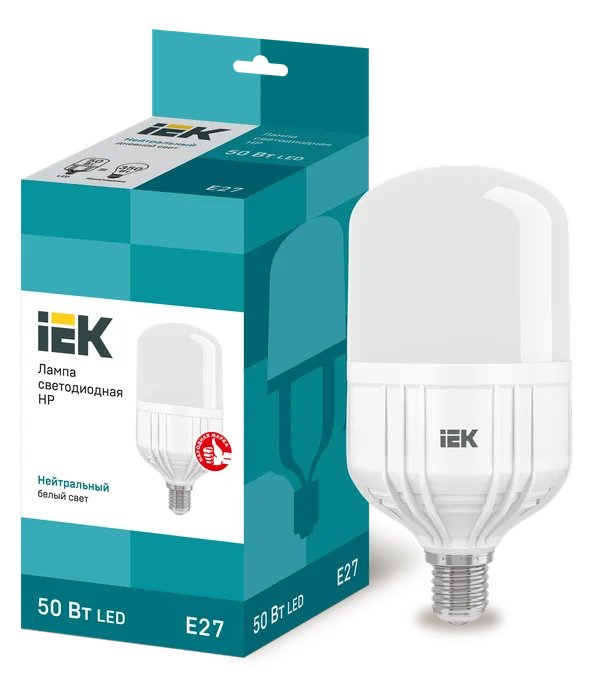 Лампа светодиодная HP 50Вт 230В 4000К E27 IEK