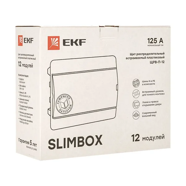 Щит распределительный ЩРВ-П-12 "SlimBox" белая дверца IP41 PROxima EKF — фото 2