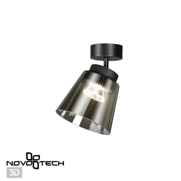 Св-к накл.св/д IP20 LED 4000K 24W 175-245V корпус черный/плафон дымчатый ARTIK NOVOTECH — фото 3