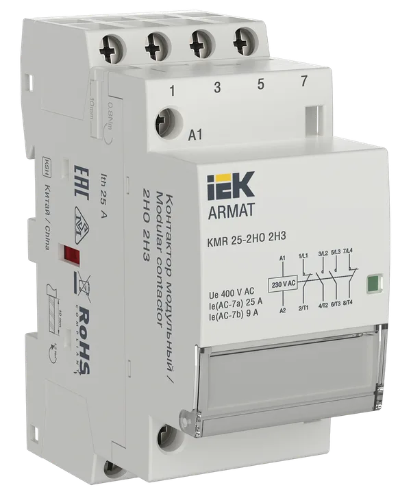 Контактор модульный KMR 25А 230В AC 2НО 2НЗ ARMAT IEK