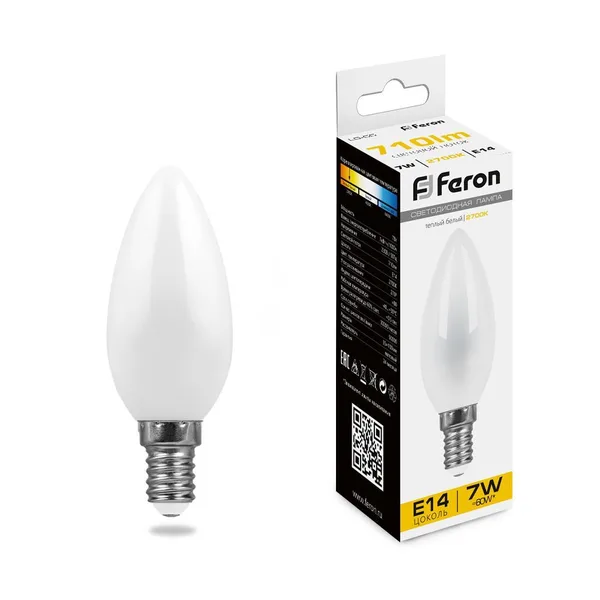 Лампа светодиодная Feron LB-570 Свеча E14 9W 4000K — фото 2