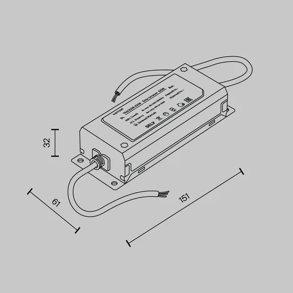 Блок питания Parity 48В, 100Вт, белый Серебро (TRA130DR-100W) Technical Maytoni — фото 2