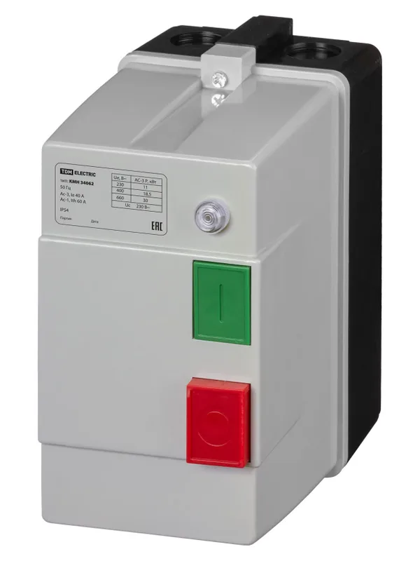 Контактор КМН34062 40А в оболочке с индикатором Ue=220В/АС3 IP54 TDM — фото 8