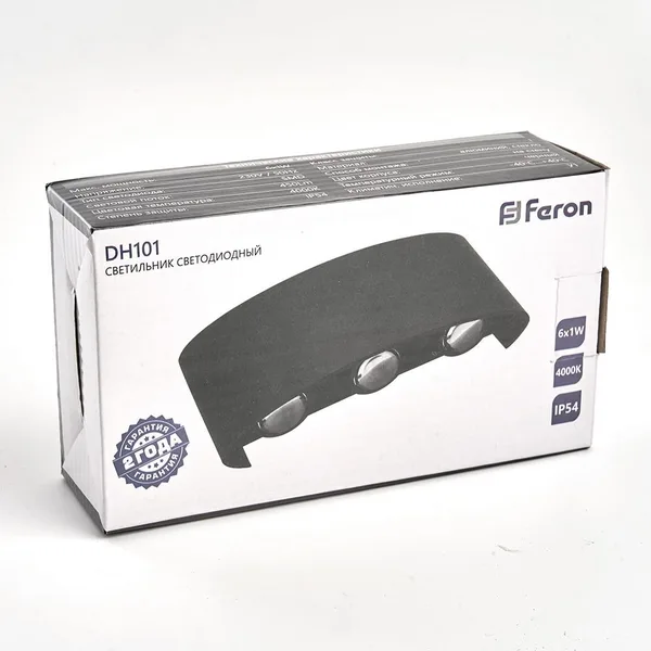 Светильник уличный светодиодный Feron DH101, 6*1W, 450Lm, 4000K, черный — фото 7