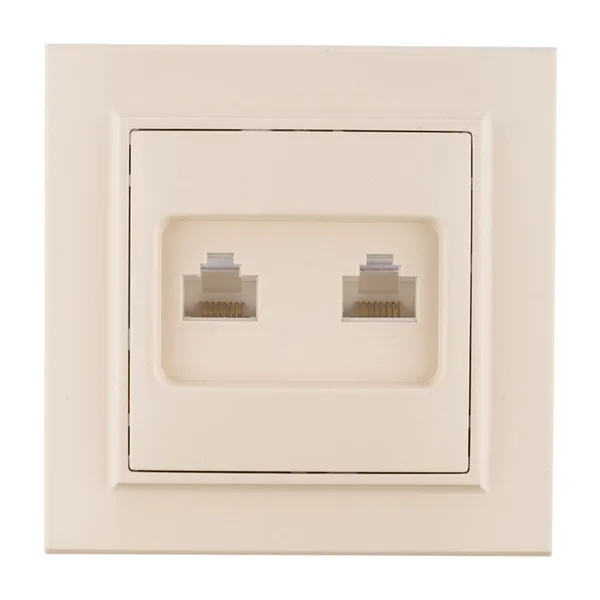 Минск Розетка RJ-45+Phone СП бежевый EKF — фото 2