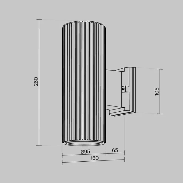 Настенный светильник (бра) 60Вт Серый IP54 Rando O419WL-02GR Outdoor Maytoni — фото 5