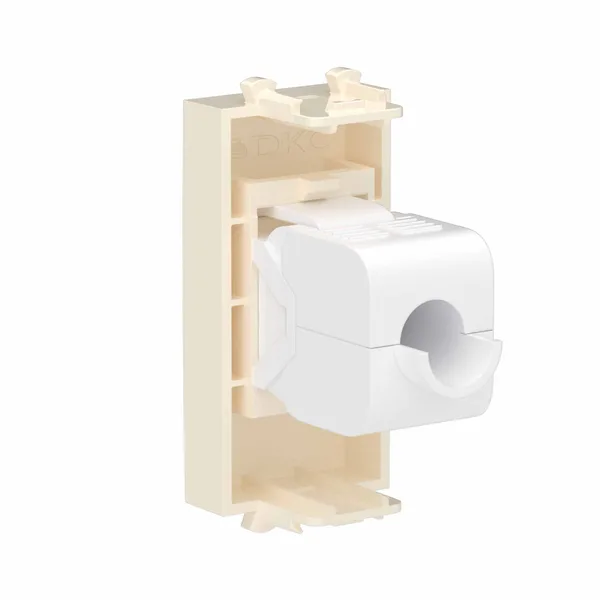 Компьютерная розетка RJ-45 без шторки модульная, кат.6, "Avanti", "Ванильная дымка", 1 модуль DKC — фото 3