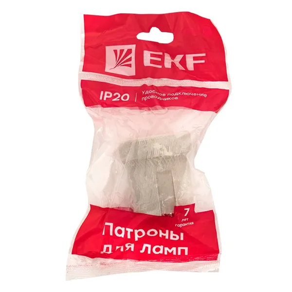Патрон керамический E27 индивидуальный пакет EKF — фото 3