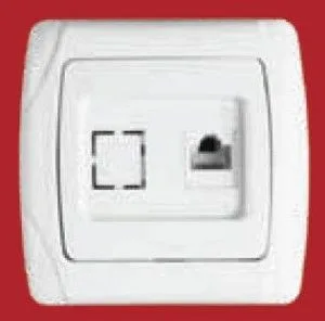 Мадрид Розетка 1местная СП RJ45 1А белая IP20 EKF