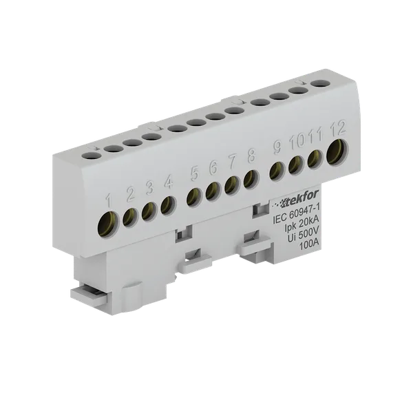 Шина нулевая изолированная KSN-6-6x9-08 GREY Tekfor