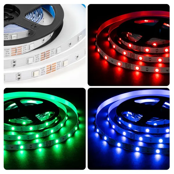 LSE-280 Светодиодная лента 12В, 7,2Вт/м, RGB, smd5050, 30д/м, IP20, ширина подложки 10мм, 5м OGM APEYRON — фото 6