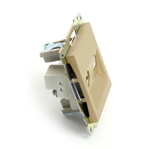 Розетка TV + компьютерная RJ-45 (механизм), STEKKER, GLS00-7106-08, серия Катрин, золото — фото 3
