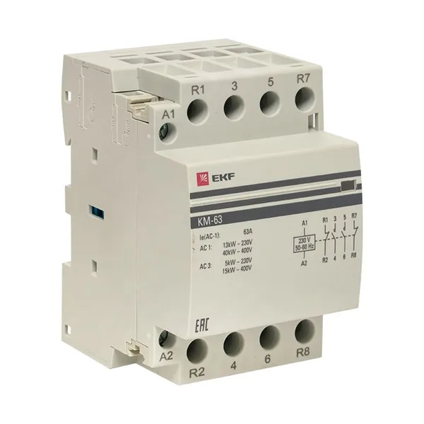 Контактор модульный КМ 63А 2NО+2NC (3 мод) PROxima EKF