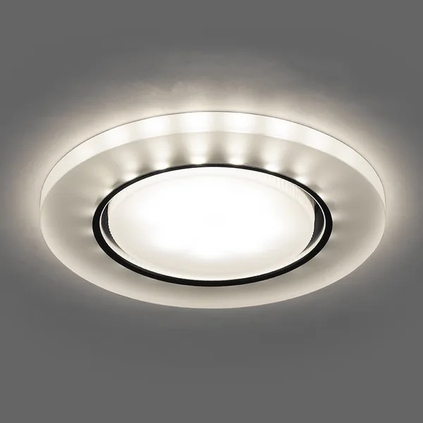 Светильник встраиваемый с белой LED подсветкой Feron CD5020 потолочный GX53 без лампы, белый матовый — фото 3