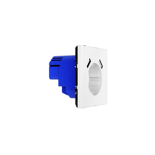 Розетка встраиваемая Voltum S70 с заземлением и защитными шторками, 16А, с USB, A+A, (белый матовый) — фото 21