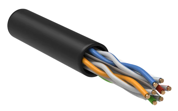 ITK Витая пара U/UTP кат.6 4х2х23AWG solid LSZH нг(А)-HF черный (305м)