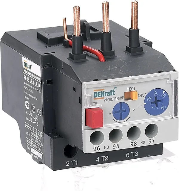 Реле электротепловое для контакторов 09-18A 0.90-1.20А РТ-03 23107DEK DEKraft