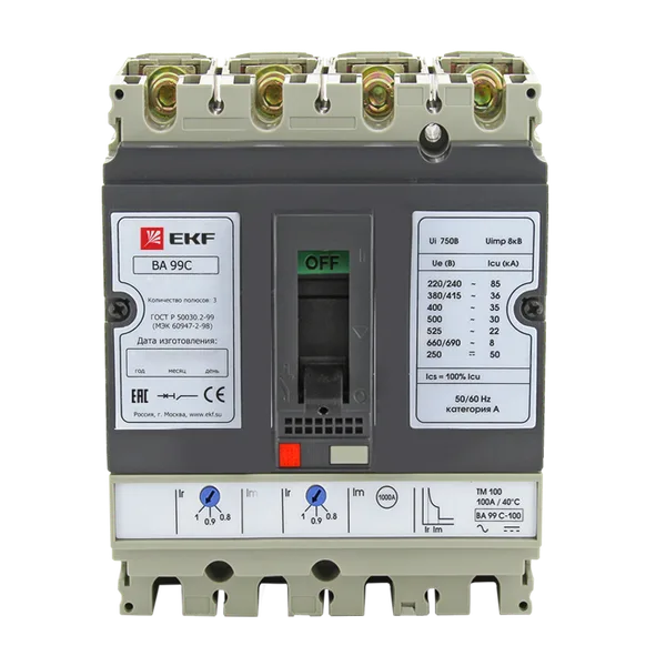 Выключатель автоматический ВА-99C (Compact NS) 100/ 50А 3П+N 36кА EKF PROxima