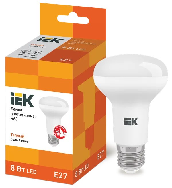 Лампа светодиодная R63 рефлектор 8Вт 230В 3000К E27 IEK
