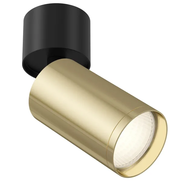 Потолочный светильник 1*GU10 10Вт Черный с Золотом IP20 FOCUS S C050CL-1BG Technical Maytoni