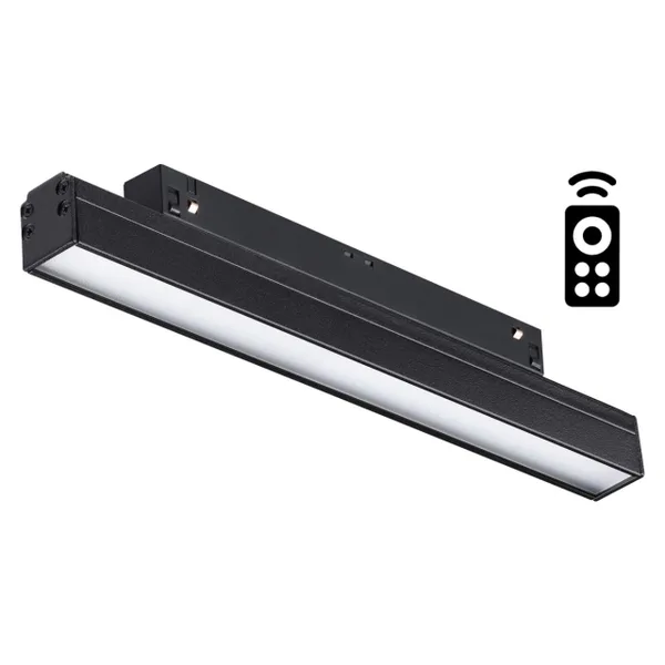 Трековый св-к димм.с ДУ,со сменой цв.темп.IP20 LED 3000~6500К 12W 48V черный FLUM NOVOTECH