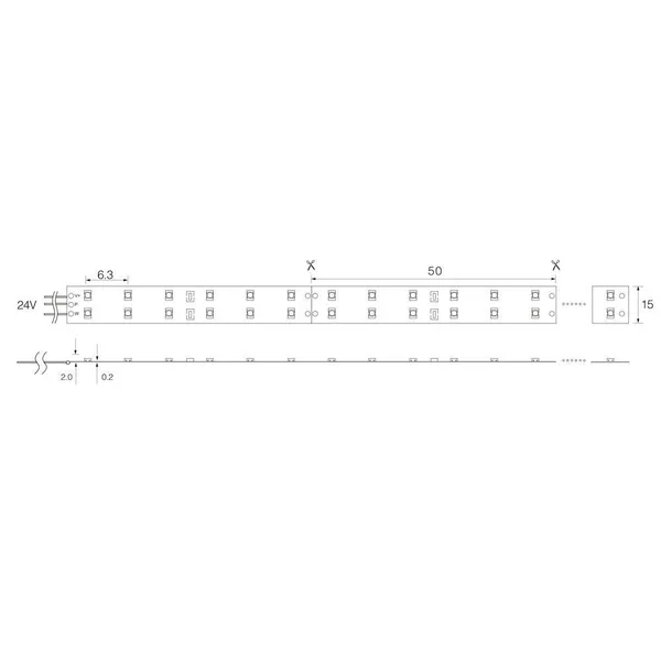 Светодиодная LED лента Feron LS615, 240SMD(2835)/м 19.2Вт/м 5м IP65 12V 3000К — фото 3