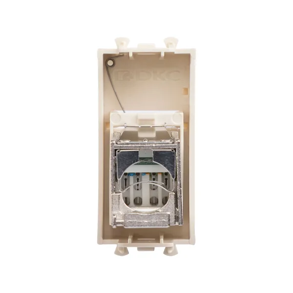 Компьютерная розетка RJ-45 модульная, кат.6 экранированная, "Avanti","Ванильная дымка", 1 модуль DKC — фото 3