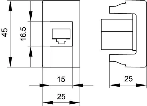 Розетка компьютерная RJ45 кат.6A, 8P8C, Viva, белая, 1мод DKC — фото 2