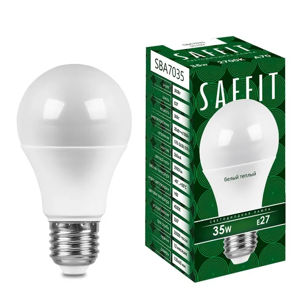 Лампа светодиодная SAFFIT SBA7035 Шар E27 35W 2700K Feron