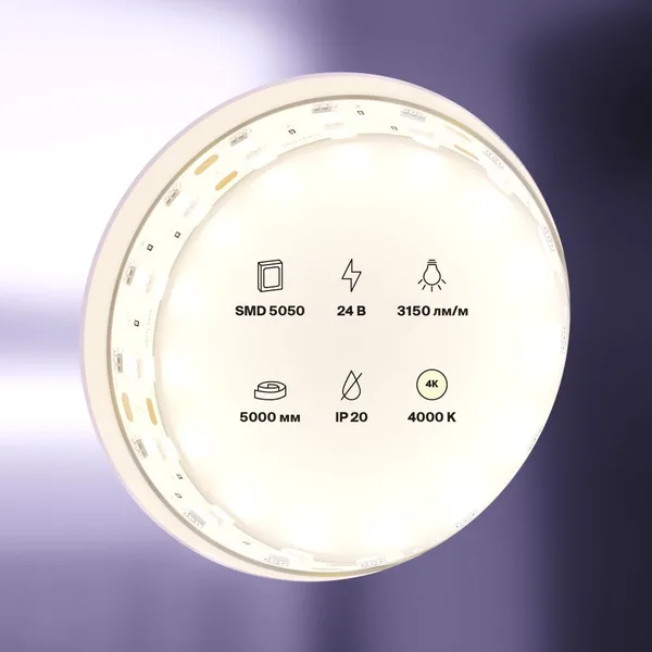 Лента светодиодная 24В 5050 28,8Вт/м 120LED/м 4000K 5м IP20 15мм Technical Maytoni — фото 2