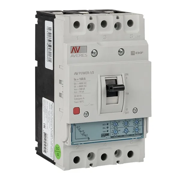 Выключатель автоматический AV POWER-1/3 160А 100кА ETU2,0 AVERES EKF