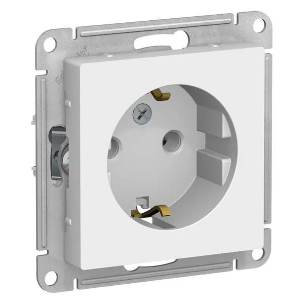 ATLASDESIGN Механизм розетки 1-м с заземлением 16А белый IP20 (уп.20шт) Schneider Electric