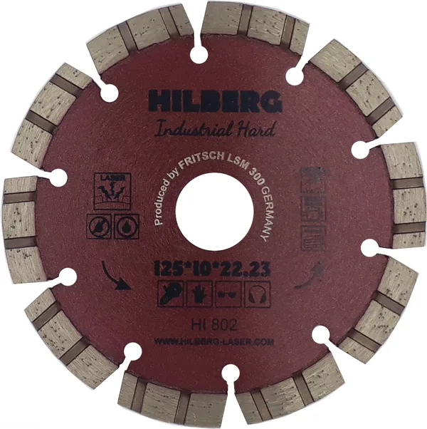 Диск алмазный отрезной 125*22.23 Industrial Hard HI802 Hilberg ИНСТРУМЕНТ Р