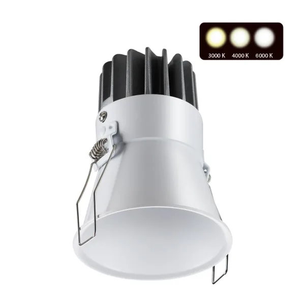 Встр.св/д св-к с перекл.цвет.темп.IP20 LED 3000К/4000К/6000К 12W 220V белый LANG NOVOTECH