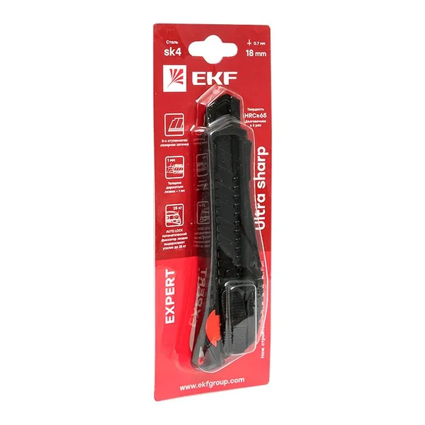 Нож строительно-монтажный 18 мм НСМ-50 (18мм)(SK4) Heavy Duty (до 25 кг) Expert EKF — фото 3