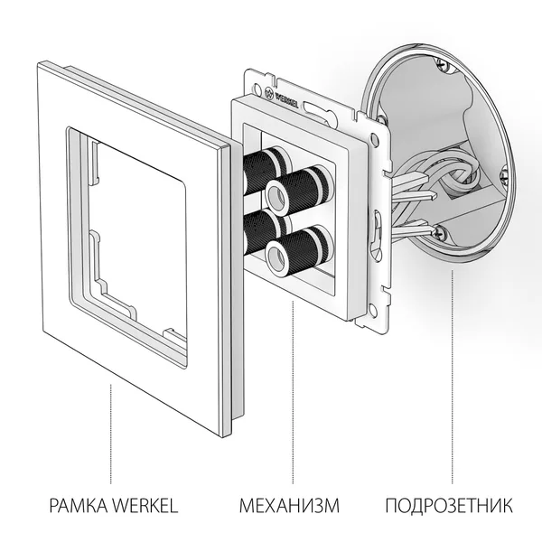 Акустическая розетка (шампань рифленый) СУ IP20 Werkel — фото 3