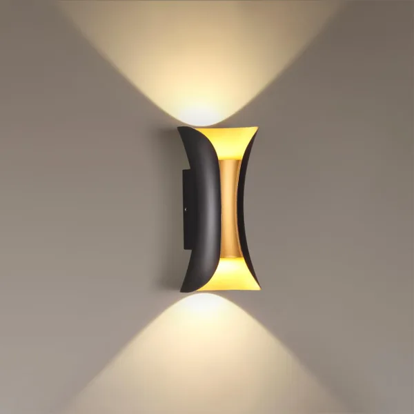 Настен.св-к LED 4000K 6W 220V IP54 KRISTA черн/золот/металл ODEON LIGHT — фото 2