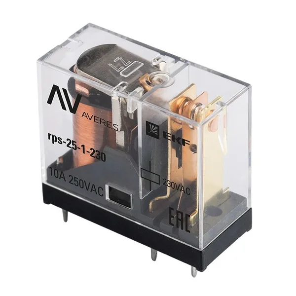 Реле промежуточное РП slim 25/1 10A 230В AC AVERES EKF